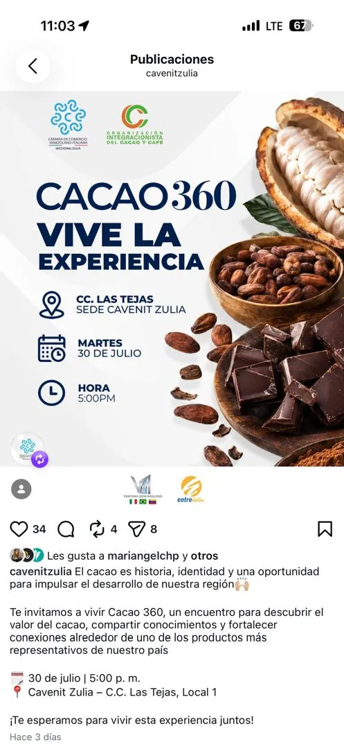 Cacao 360: Un encuentro para descubrir y potenciar el valor del cacao en el Zulia