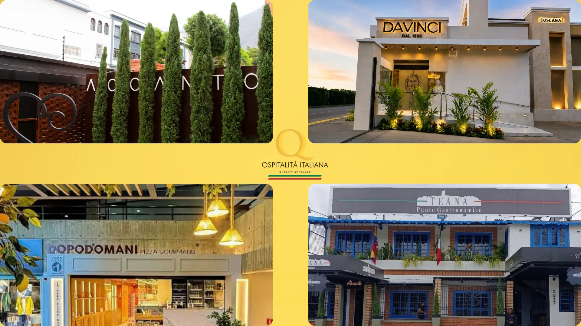 Cuatro restaurantes en Venezuela reciben el prestigioso Marchio Ospitalità Italiana
